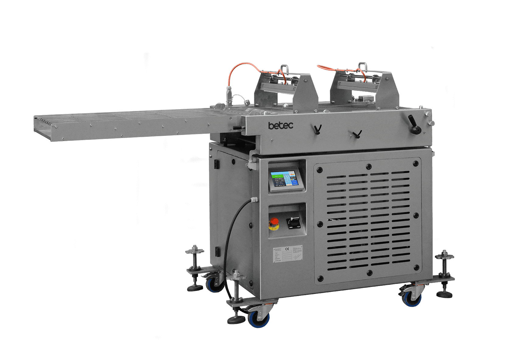Bottomer and cooling conveyor with a water-cooled bottom plate